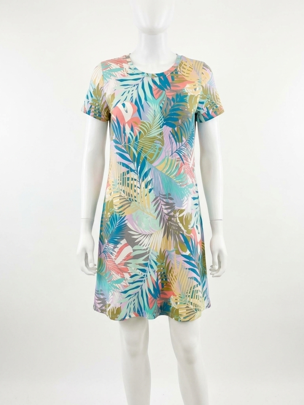 NEW HONEYME palm leaves dress in teal